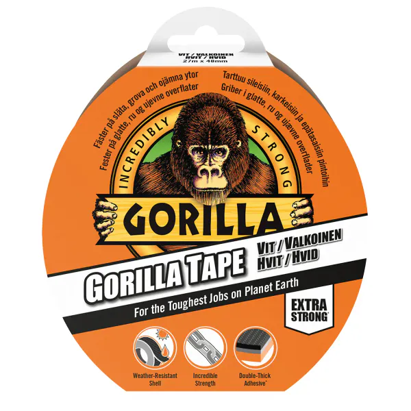 Hovedbilde Gorilla Tape Hvit 27M